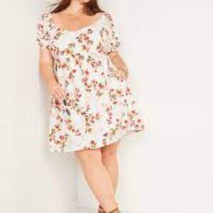 Old Navy Puff Sleeve Strawberry Print dress XL
